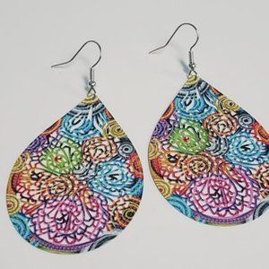 Teardrop Metal Colorful Earrings (E1266)